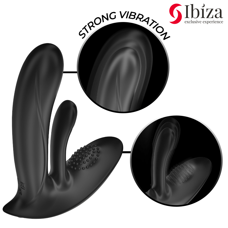 IBIZA - BÆRBAR VIBRATOR MED G-PUNKT OG KLITORISSTIMULERING MED FJERNBETJENING