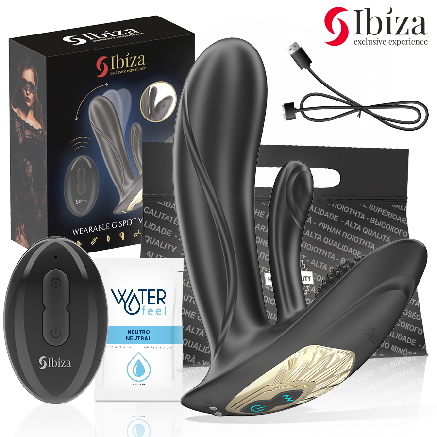 IBIZA - BÆRBAR VIBRATOR MED G-PUNKT OG KLITORISSTIMULERING MED FJERNBETJENING