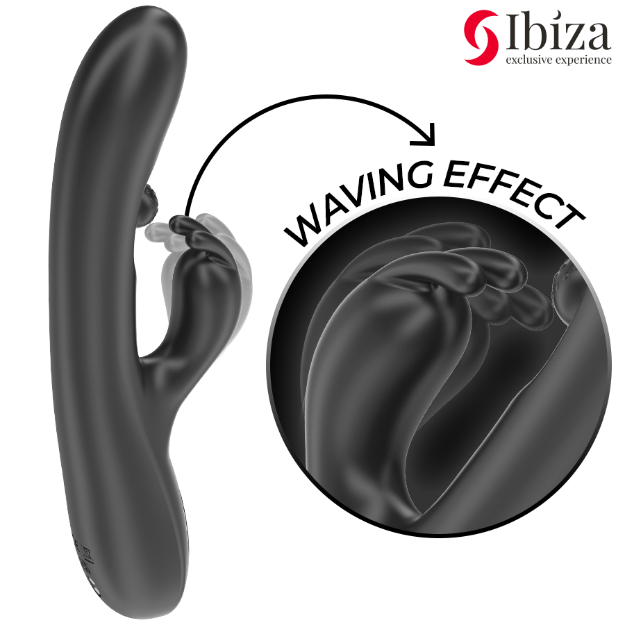IBIZA - KRAFTIG KANINVIBRATOR MED MASSAGERENDE RULLEPERLE