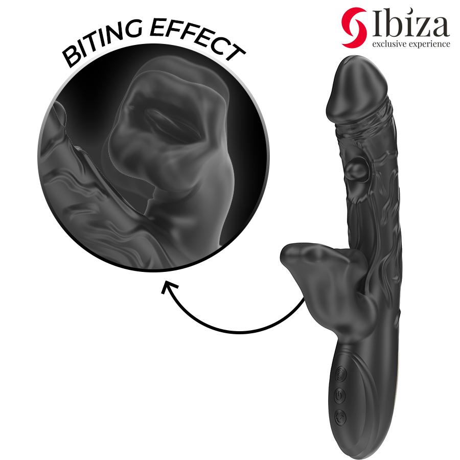 IBIZA - VIBRATOR OG KLITORISSTIMULATOR MED BID- OG ROTATIONSEFFEKT