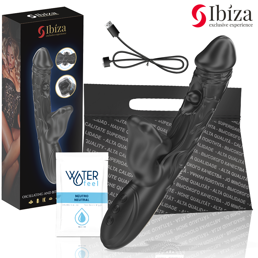 IBIZA - VIBRATOR OG KLITORISSTIMULATOR MED BID- OG ROTATIONSEFFEKT
