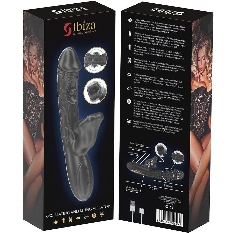 IBIZA - VIBRATOR OG KLITORISSTIMULATOR MED BID- OG ROTATIONSEFFEKT