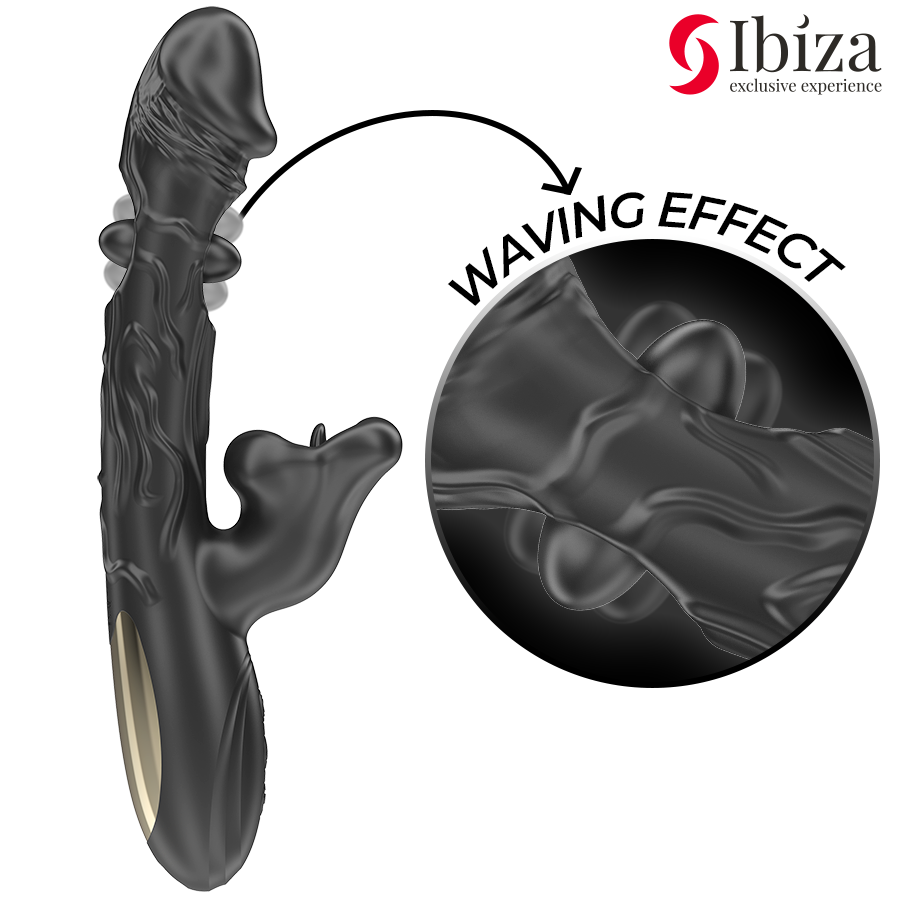 IBIZA - VIBRATOR OG KLITORISSTIMULATOR MED BID- OG ROTATIONSEFFEKT