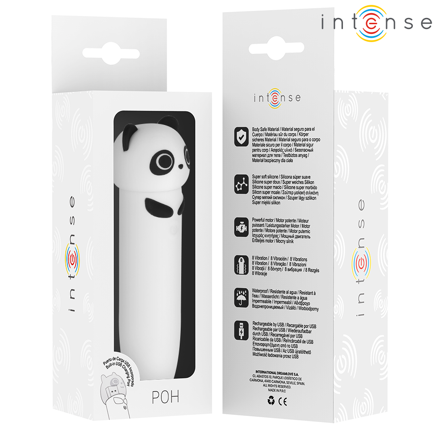INTENSE - POH PANDA VIBRERENDE KUGLET USB GENOPLADELIG 10 X 2,2 CM