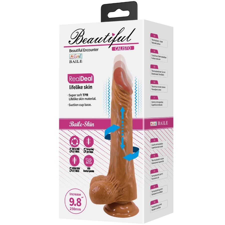 BAILE - CALISTO REALISTISK DILDO 24 CM KØD