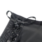 SUBBLIME - 957582 LEATHER BRA AND SKIRT SET BLACK S/M