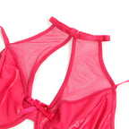 SUBBLIME - 957612  LEATHER BRA AND SKIRT SET RED L/XL