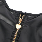 SUBBLIME - 957674 HEART ZIPPER LEATHER DRESS BLACK L/XL
