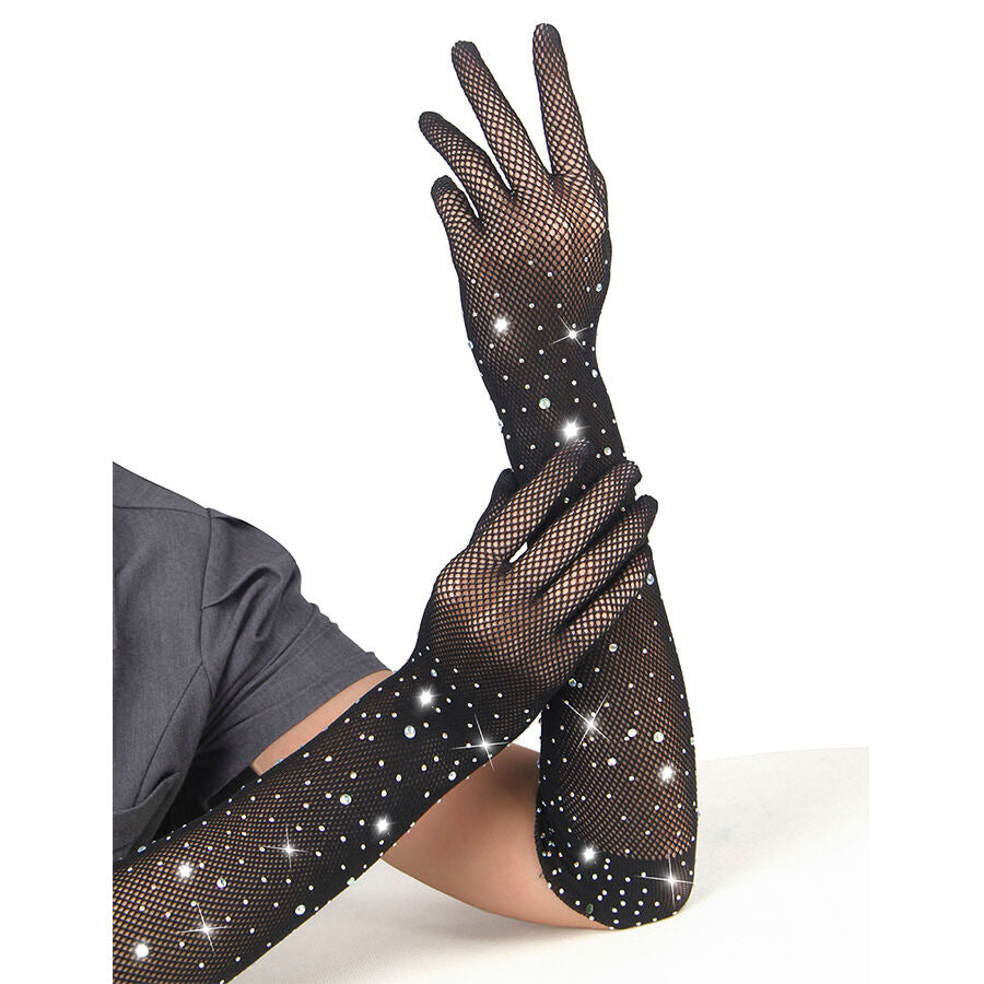 SUBBLIME - 957469SHINE TRANSPARENTE HANDSKER SORT S/M