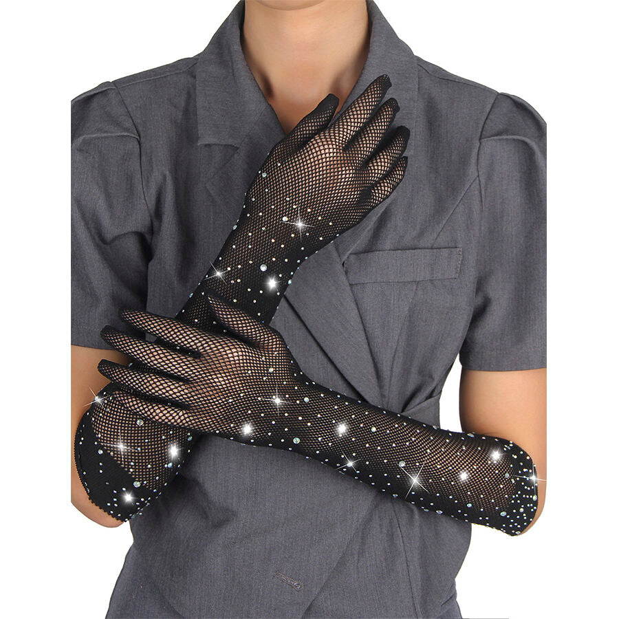 SUBBLIME - 957469SHINE TRANSPARENTE HANDSKER SORT S/M