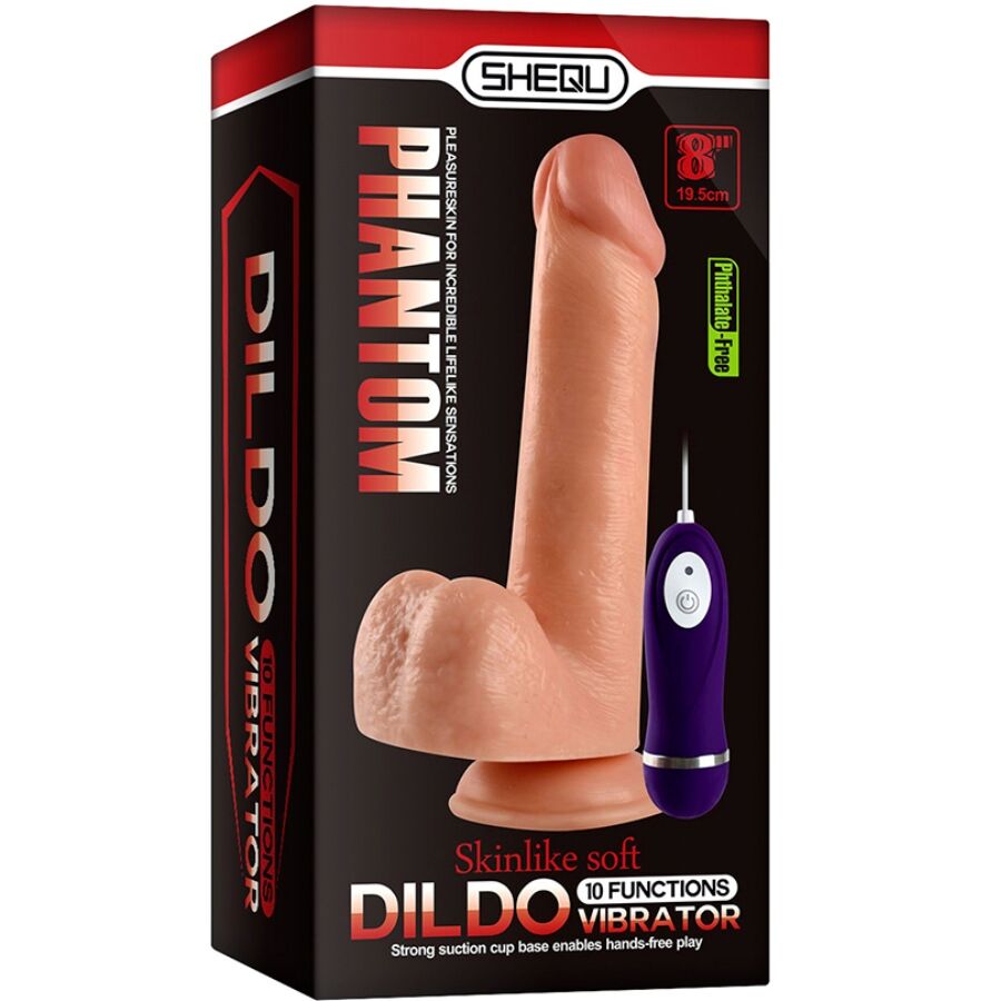 SHEQU - ADAM VIBRATOR DILDO MED FJERNBETJENING 21 CM
