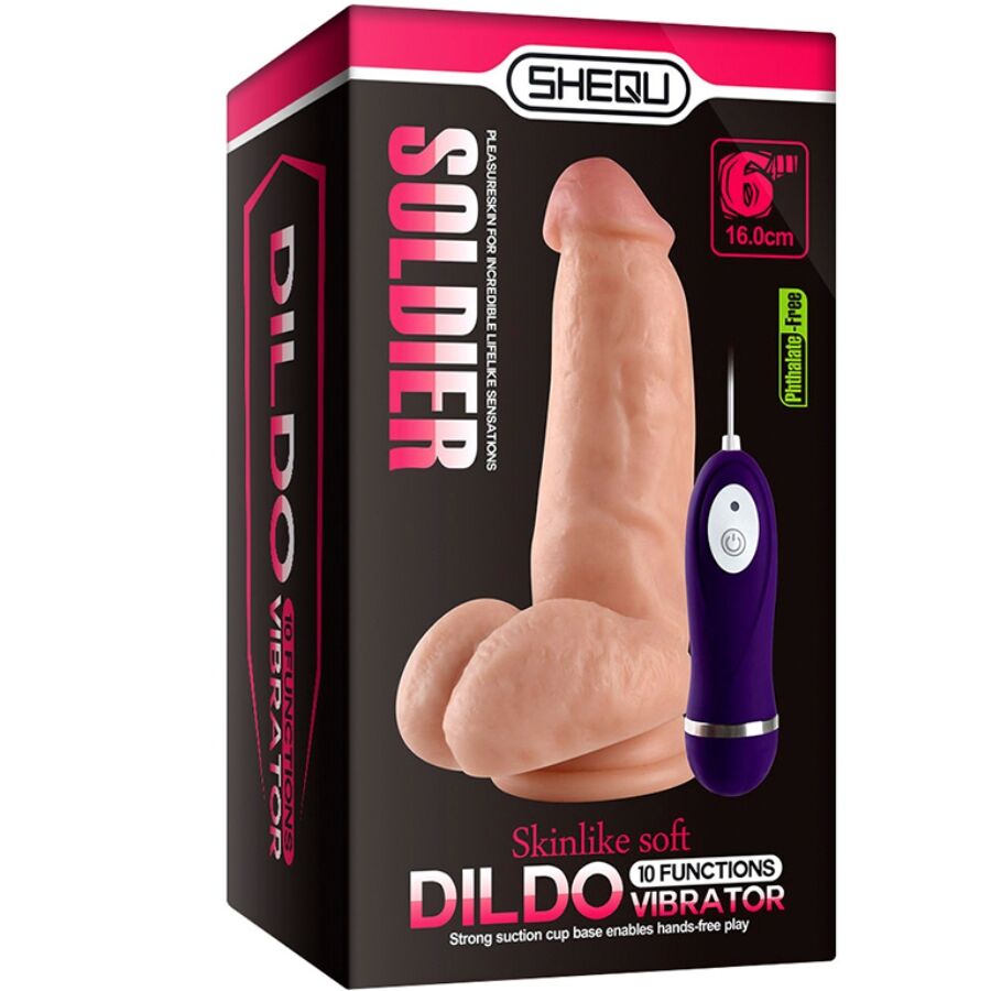 SHEQU - SOLDIER VIBRATOR DILDO MED FJERNBETJENING 16 CM