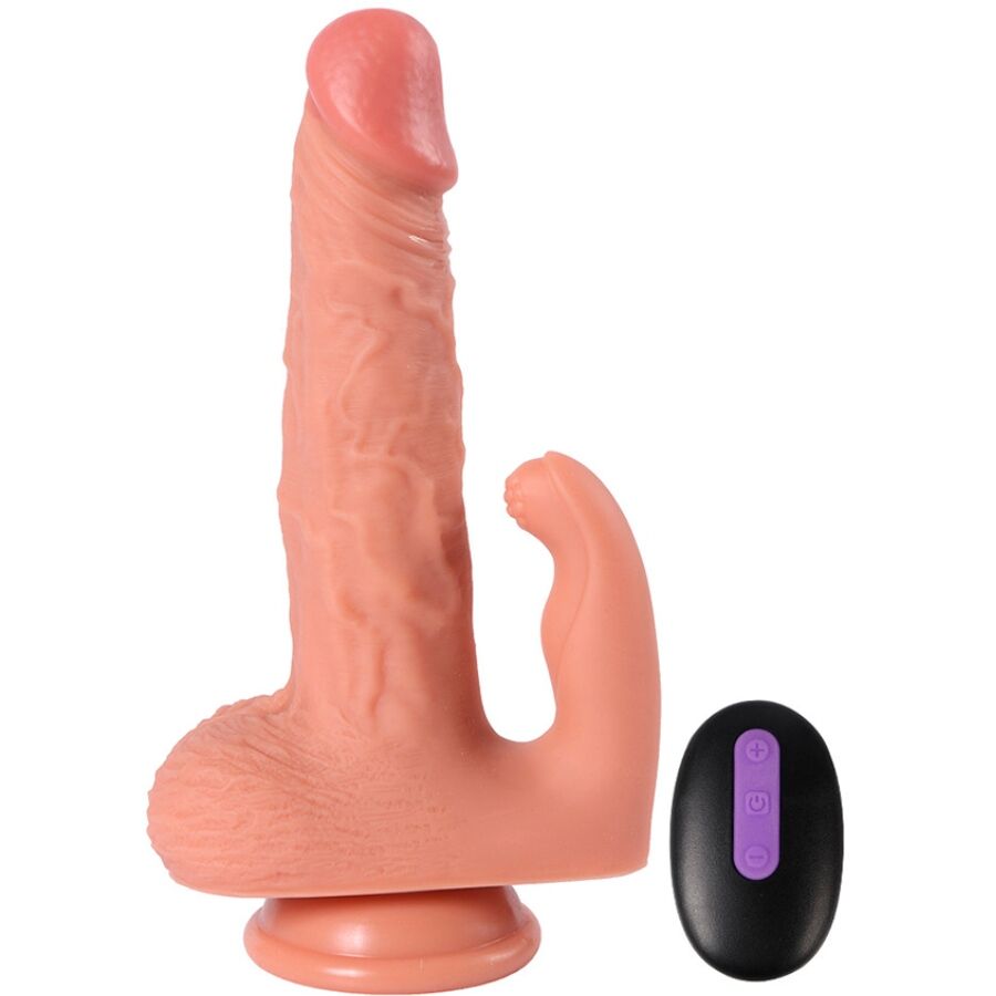 SHEQU - HAYDEN DILDO OG KLITORIS STIMULATOR MED VIBRATION OG FJERNBETJENING 16 CM