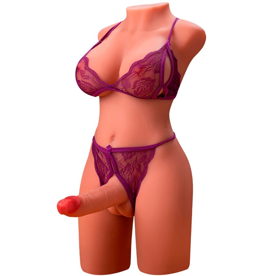 XISE - MIAH LADY BOY KVINDELIG TORSO MED DILDO MED VIBRATION OG STYK 55 CM