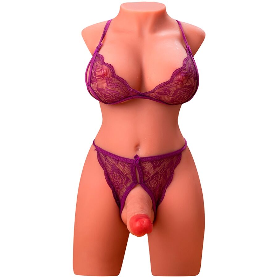 XISE - MIAH LADY BOY KVINDELIG TORSO MED DILDO MED VIBRATION OG STYK 55 CM