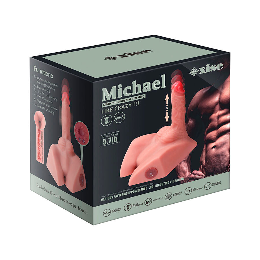 XISE - MICHAEL REALISTISK DILDO OG ANUSMASTURBATOR MED STØV 15 CM