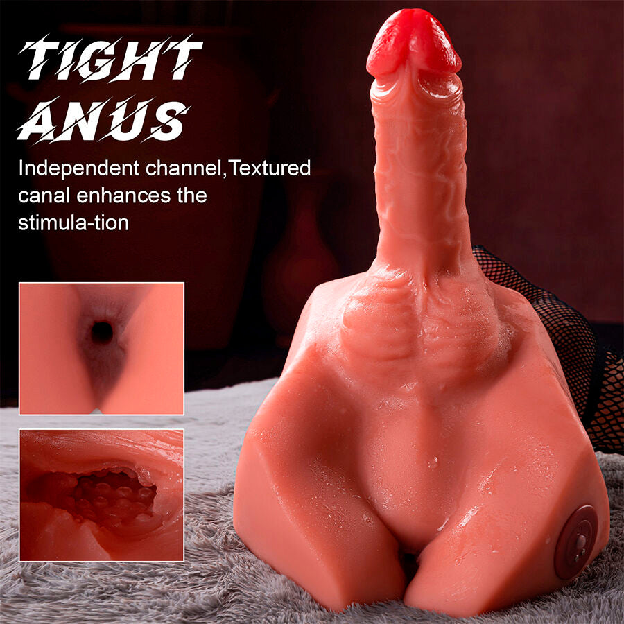 XISE - MICHAEL REALISTISK DILDO OG ANUSMASTURBATOR MED STØV 15 CM