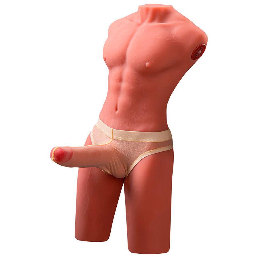 XISE - JASON HALVKROP REALISTISK MANDLIG TORSO MED SKUD OG VIBRATION 55 CM