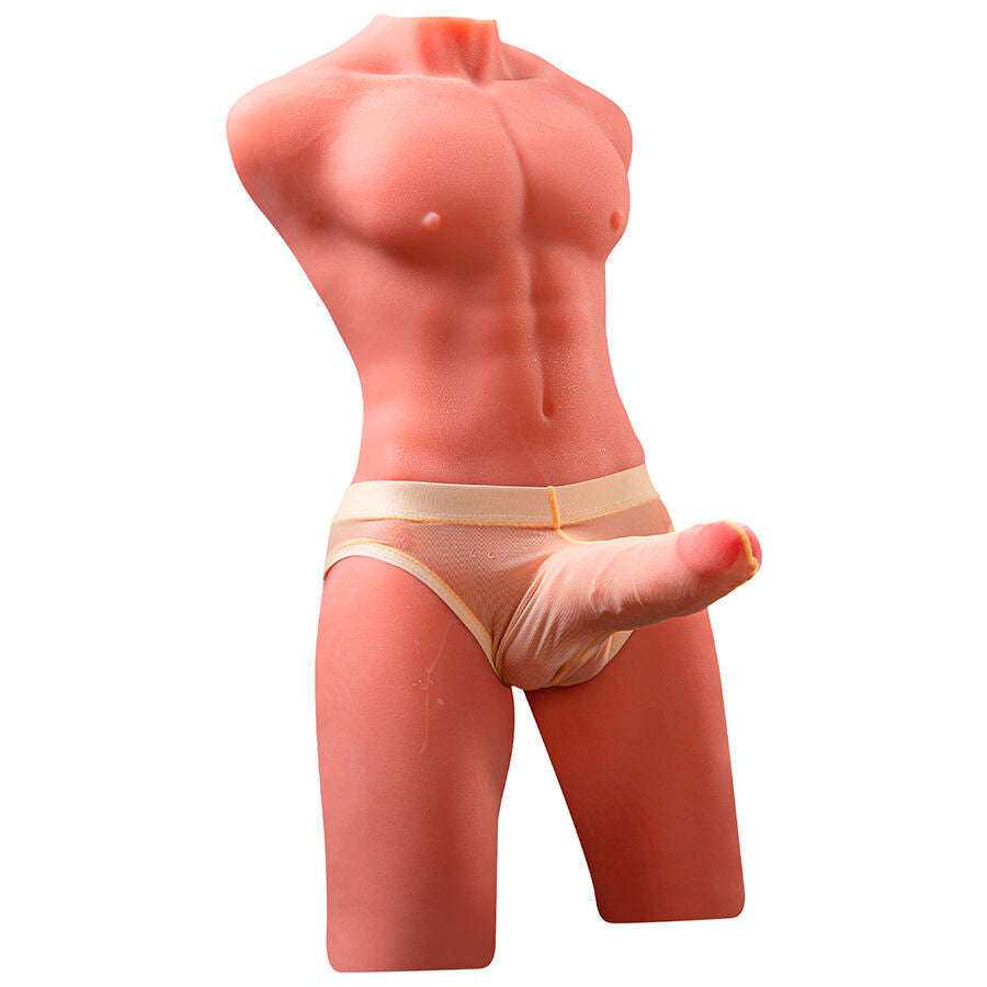 XISE - JASON HALVKROP REALISTISK MANDLIG TORSO MED SKUD OG VIBRATION 55 CM