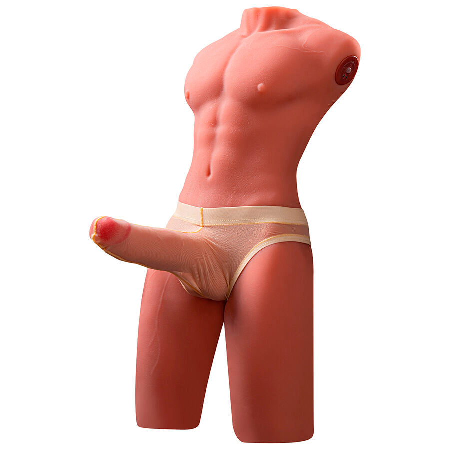 XISE - JASON HALVKROP REALISTISK MANDLIG TORSO MED SKUD OG VIBRATION 55 CM
