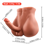 XISE - BERTLETT DILDO RØV REALISTISK DILDO OG ANUS MASTURBATOR FORRESTE POSITION MED STYK 18 CM