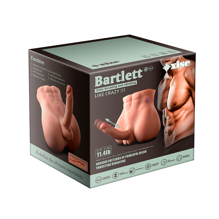 XISE - BERTLETT DILDO RØV REALISTISK DILDO OG ANUS MASTURBATOR FORRESTE POSITION MED STYK 18 CM
