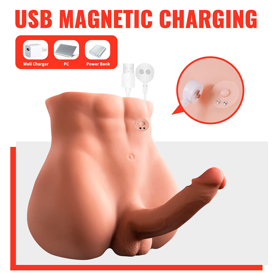 XISE - BERTLETT DILDO RØV REALISTISK DILDO OG ANUS MASTURBATOR FORRESTE POSITION MED STYK 18 CM