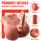 XISE - BERTLETT DILDO RØV REALISTISK DILDO OG ANUS MASTURBATOR FORRESTE POSITION MED STYK 18 CM