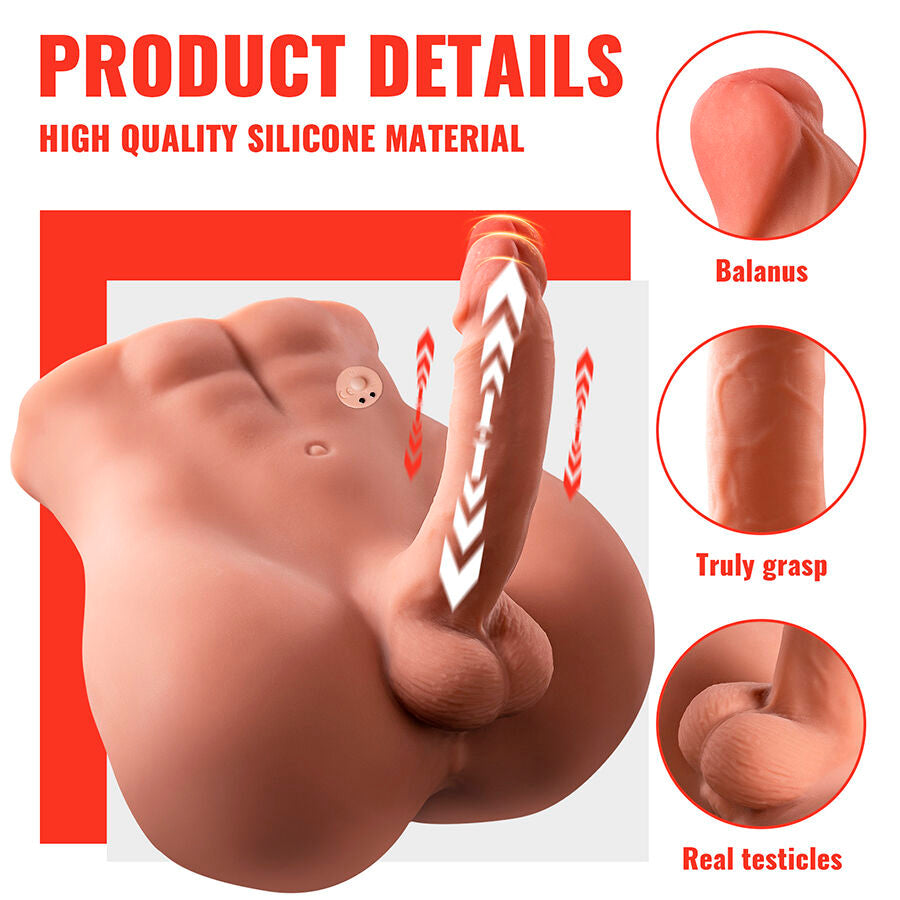 XISE - BERTLETT DILDO RØV REALISTISK DILDO OG ANUS MASTURBATOR FORRESTE POSITION MED STYK 18 CM