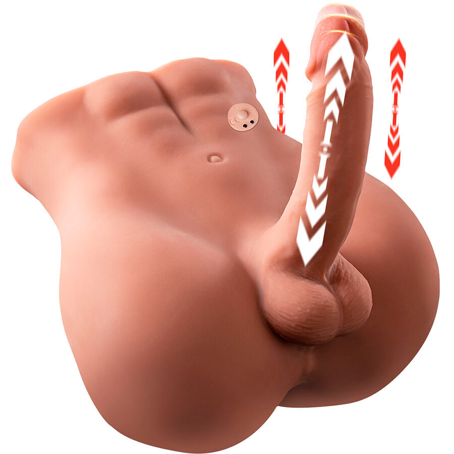 XISE - BERTLETT DILDO RØV REALISTISK DILDO OG ANUS MASTURBATOR FORRESTE POSITION MED STYK 18 CM