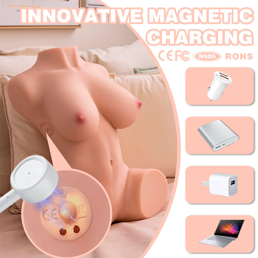 XISE - DANIA THRUSTING REALISTISK VIBRERENDE KVINDELIG TORSO 52 CM