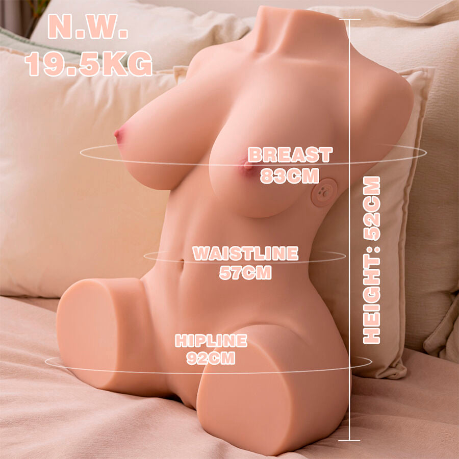 XISE - DANIA THRUSTING REALISTISK VIBRERENDE KVINDELIG TORSO 52 CM
