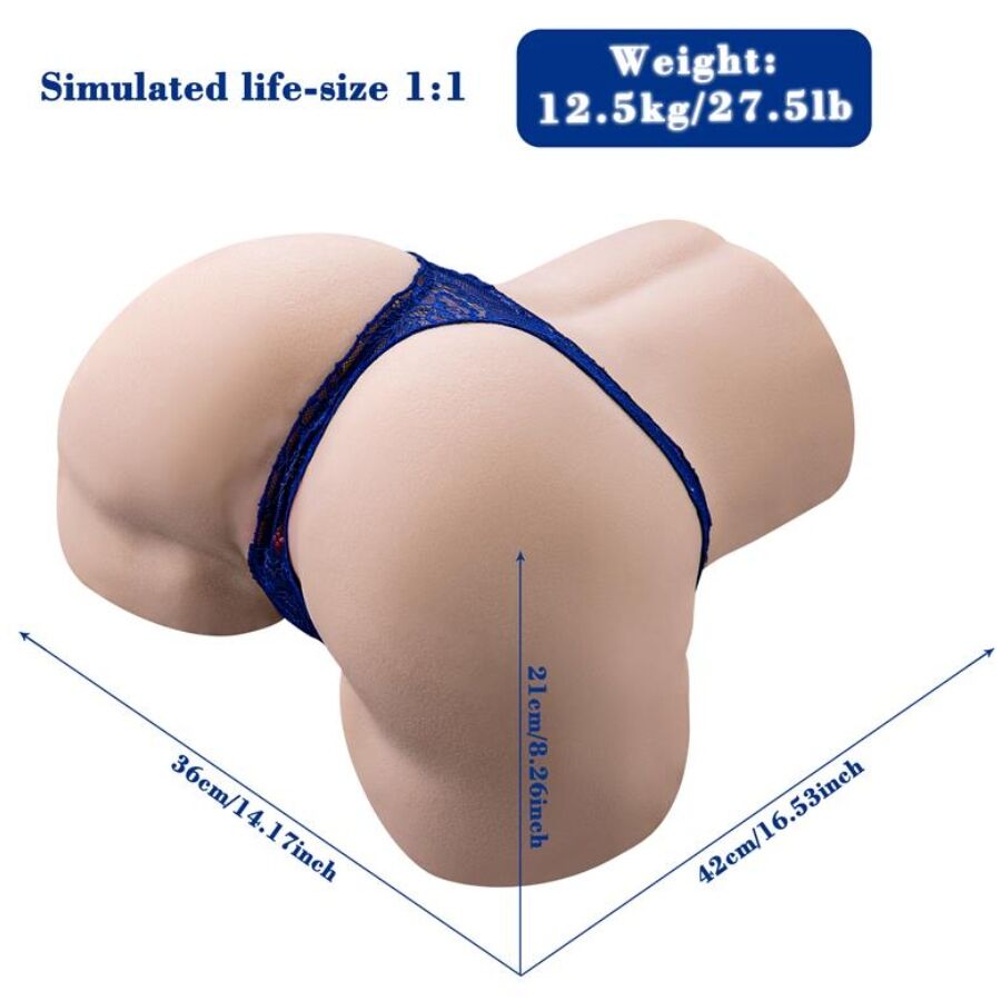 XISE - GINA MULTIPOSITION REALISTISK VAGINA MASURBATTOR MED VIBRATION OG FJERNBETJENING