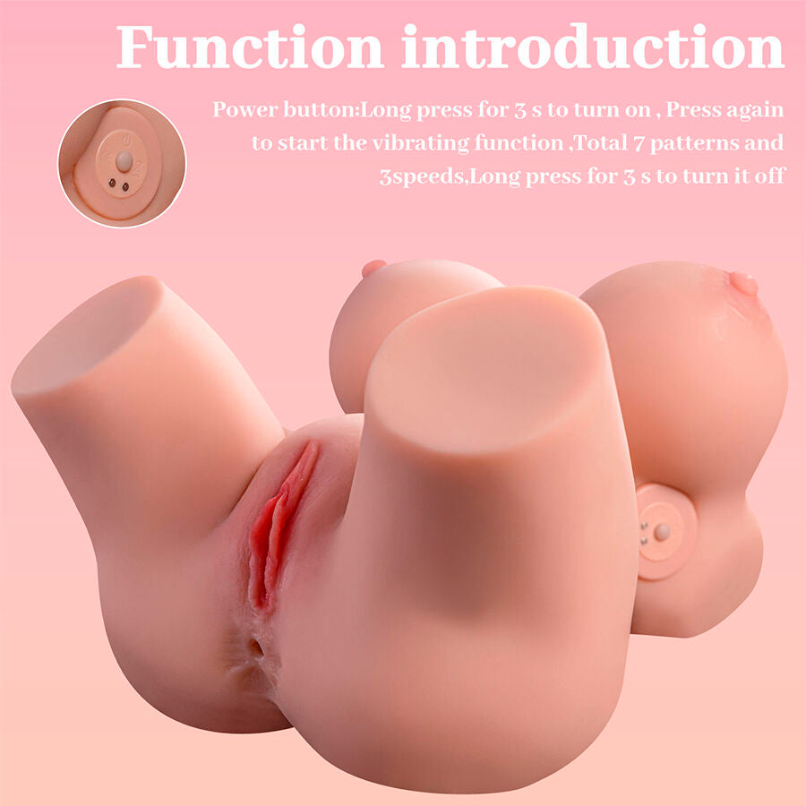 XISE - FRIEDA REALISTISK KVINDETORSO MED VIBRATION 36 CM