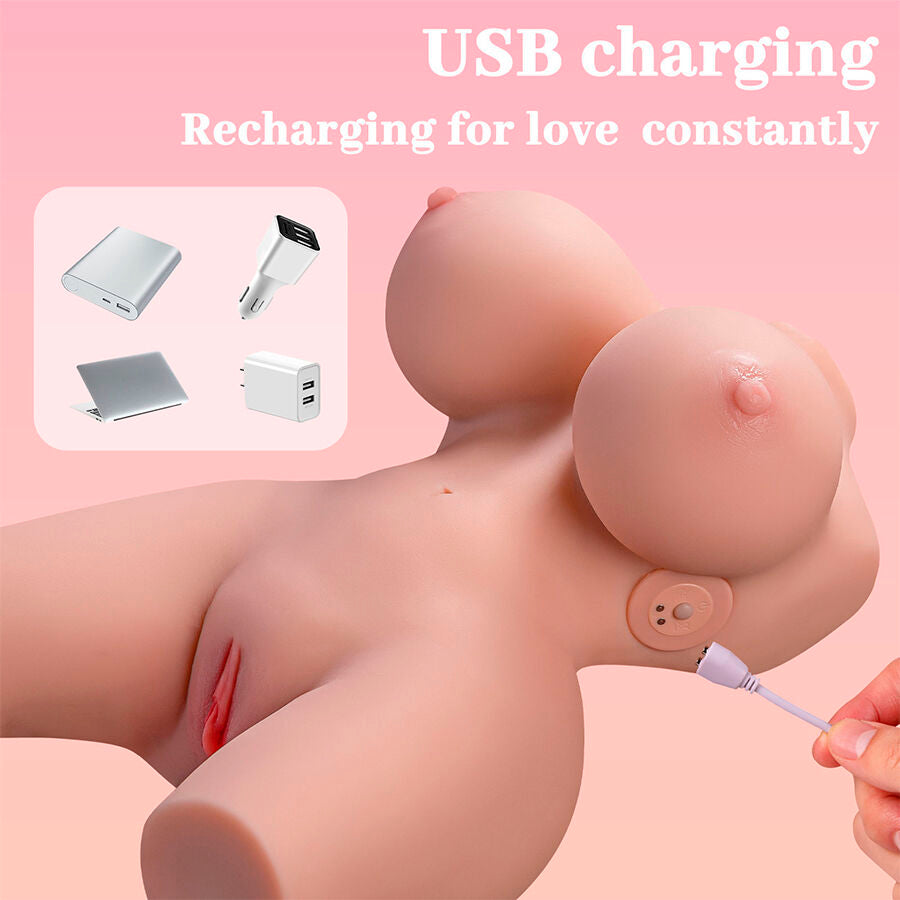 XISE - FRIEDA REALISTISK KVINDETORSO MED VIBRATION 36 CM