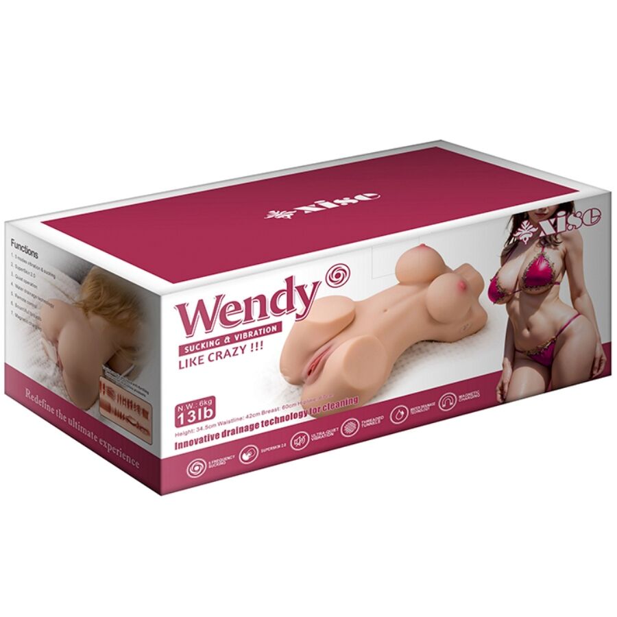 XISE - WENDY SUGENDE KVINDETORSO MED VIBRATION OG FJERNBETJENING 6 KG