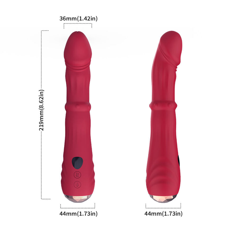 ARMONY - TERMOJUSTERBAR POINT A STIMULATOR VIBRATOR DILDO RØD