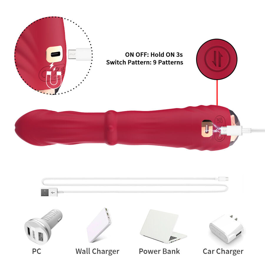 ARMONY - TERMOJUSTERBAR POINT A STIMULATOR VIBRATOR DILDO RØD