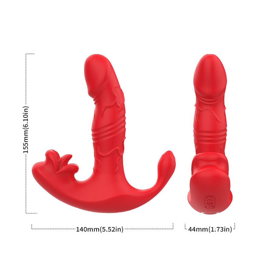 ARMONY - ANALVIBRATOR TRUSSER C OG G-PUNKT STIMULATOR FJERNBETJENING RØD