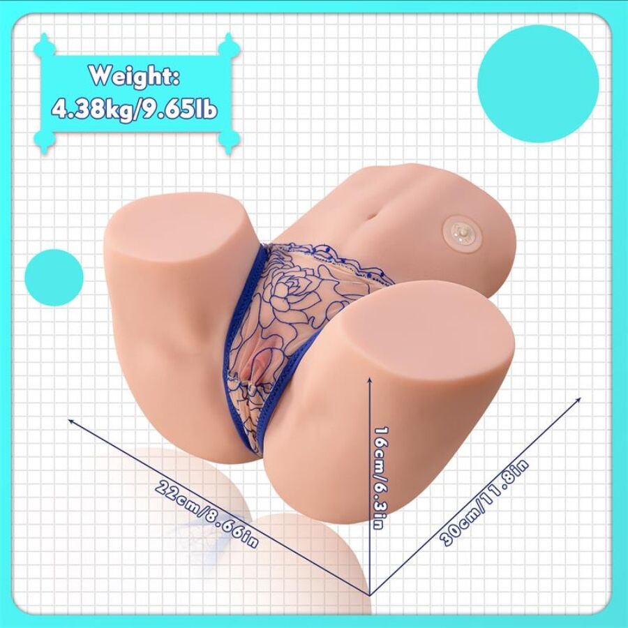 XISE - MAYA SUCKENDE REALISTISK VAGINA OG ANUS MASURBATTOR MED VIBRATION OG SUGNING 4,5 KG