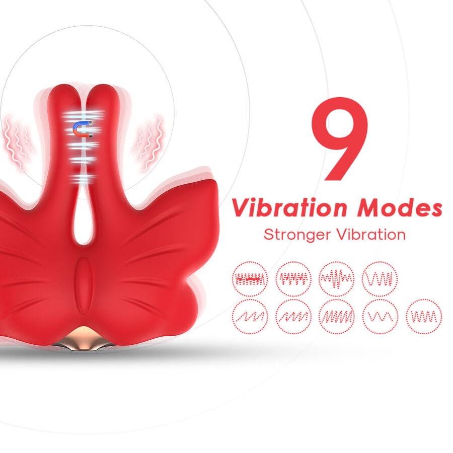 ARMONY - MAGNETISKE BRØDVORTEKLEMMER MED VIBRATIONSSOMMERFLYFORM RØD