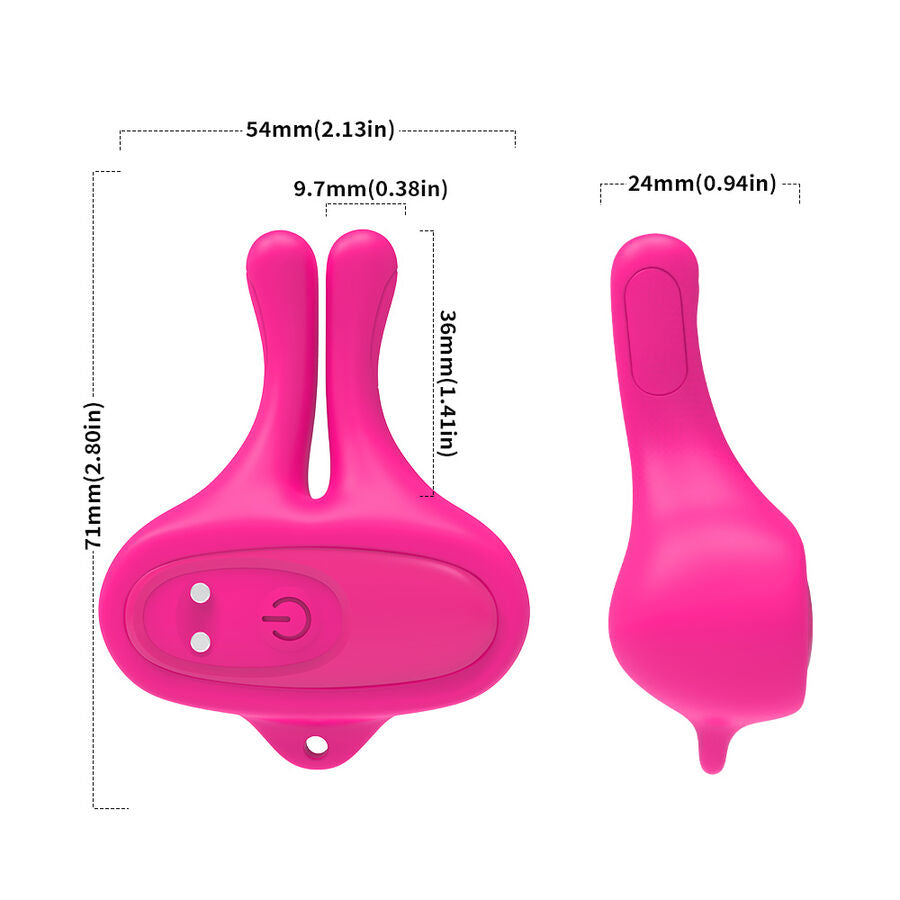 ARMONY - KANINFORMET VIBRATION MAGNETISKE BRØDVORTEKLEMMER PINK