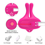ARMONY - KANINFORMET VIBRATION MAGNETISKE BRØDVORTEKLEMMER PINK