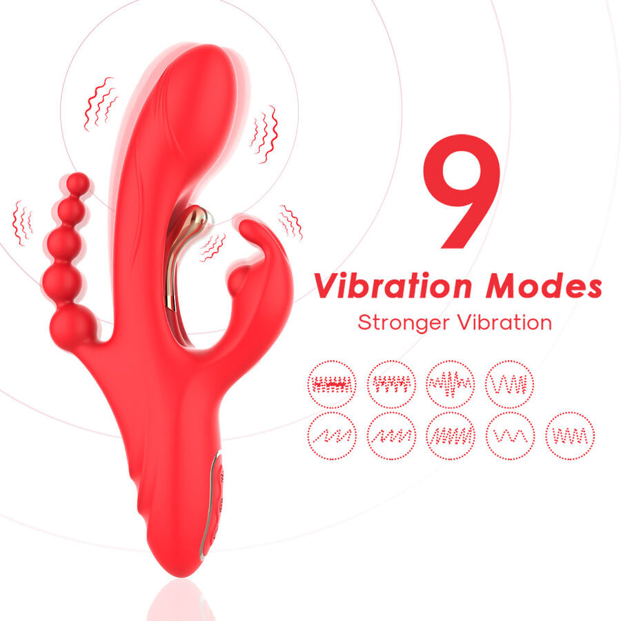 ARMONY - G-PUNKT OG KLITORIS STIMULATOR VIBRATOR RØD