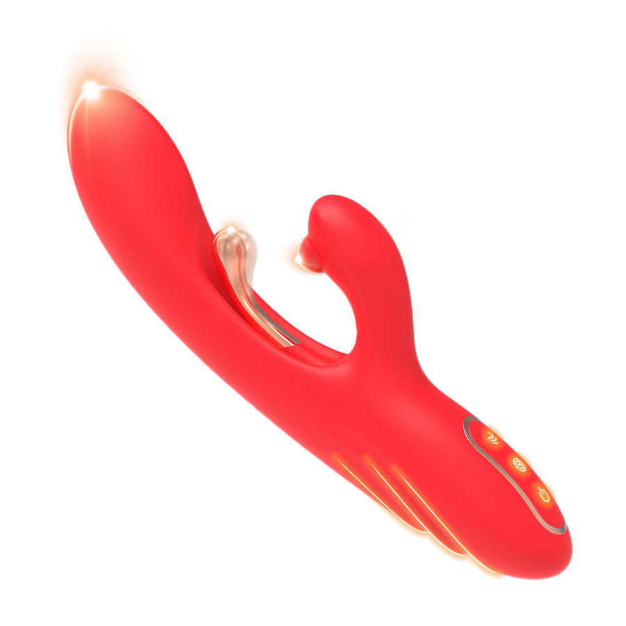 ARMONY - G-PUNKT OG KLITORIS STIMULATOR VIBRATOR MED OSCILLERENDE TUNGE RØD