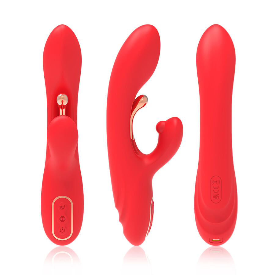 ARMONY - G-PUNKT OG KLITORIS STIMULATOR VIBRATOR MED OSCILLERENDE TUNGE RØD