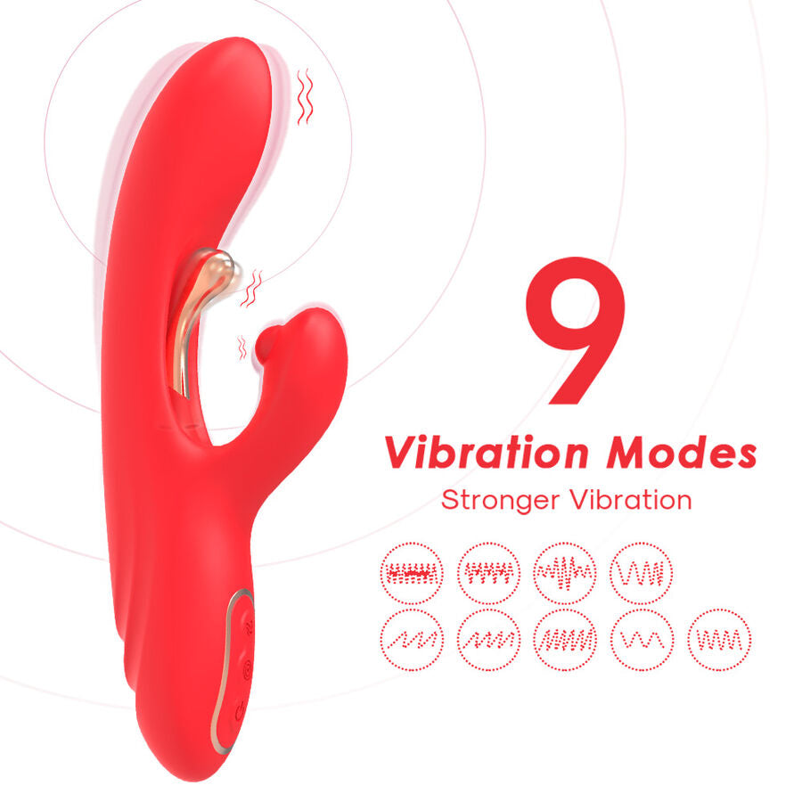 ARMONY - G-PUNKT OG KLITORIS STIMULATOR VIBRATOR MED OSCILLERENDE TUNGE RØD