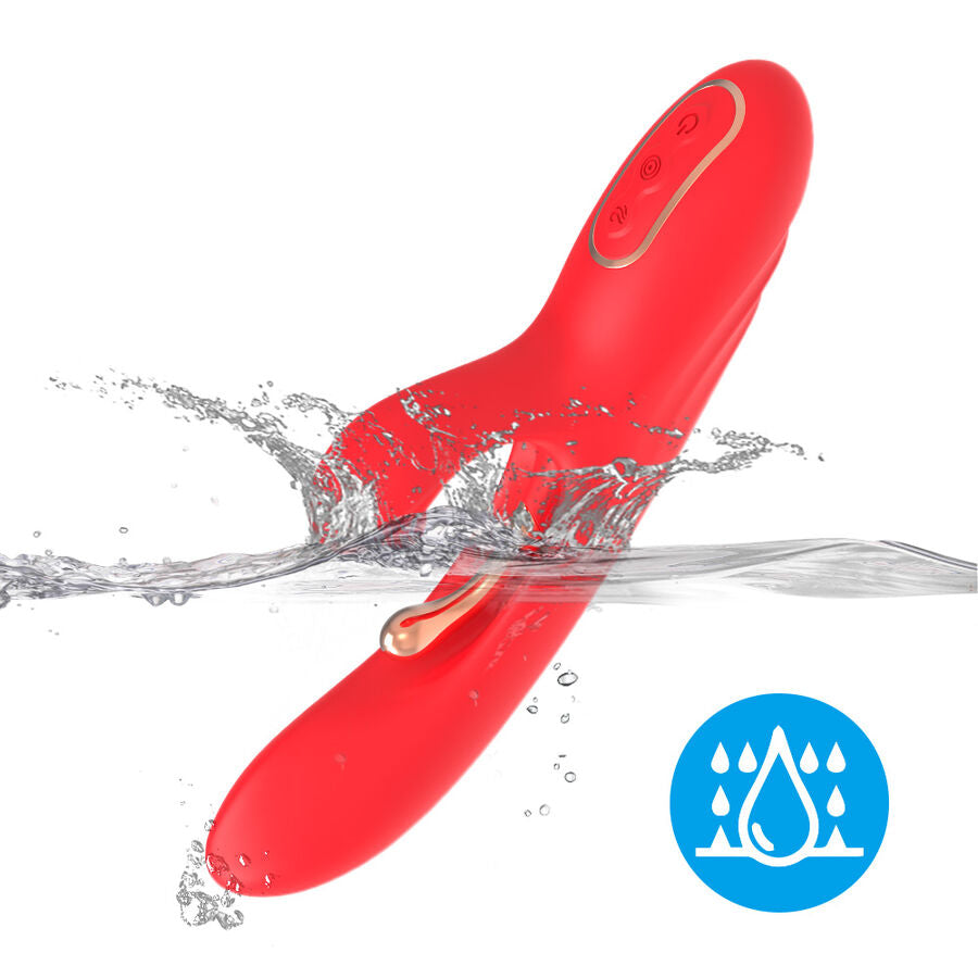 ARMONY - G-PUNKT OG KLITORIS STIMULATOR VIBRATOR MED OSCILLERENDE TUNGE RØD