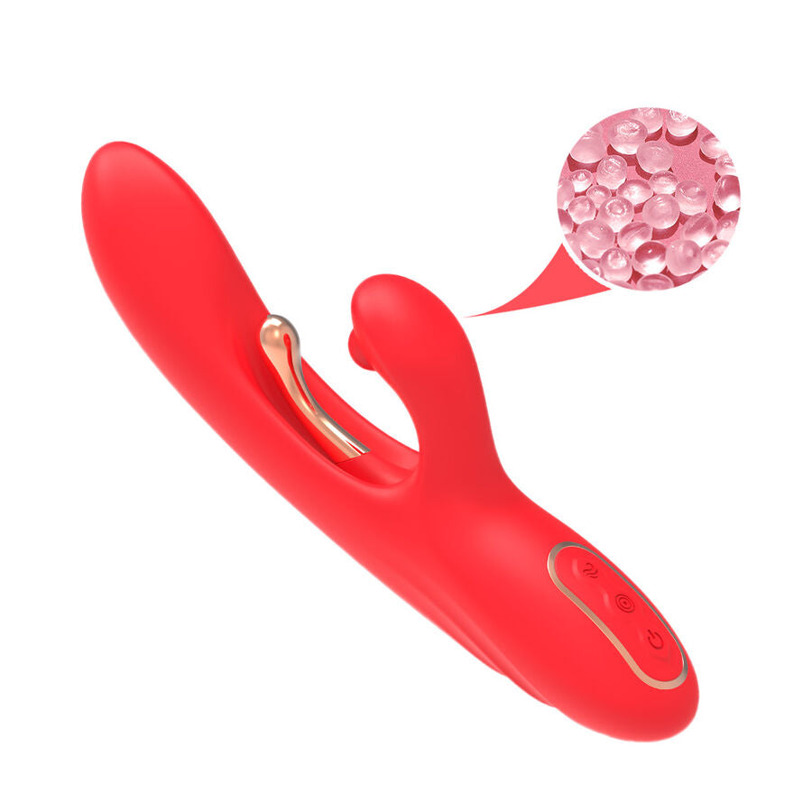 ARMONY - G-PUNKT OG KLITORIS STIMULATOR VIBRATOR MED OSCILLERENDE TUNGE RØD