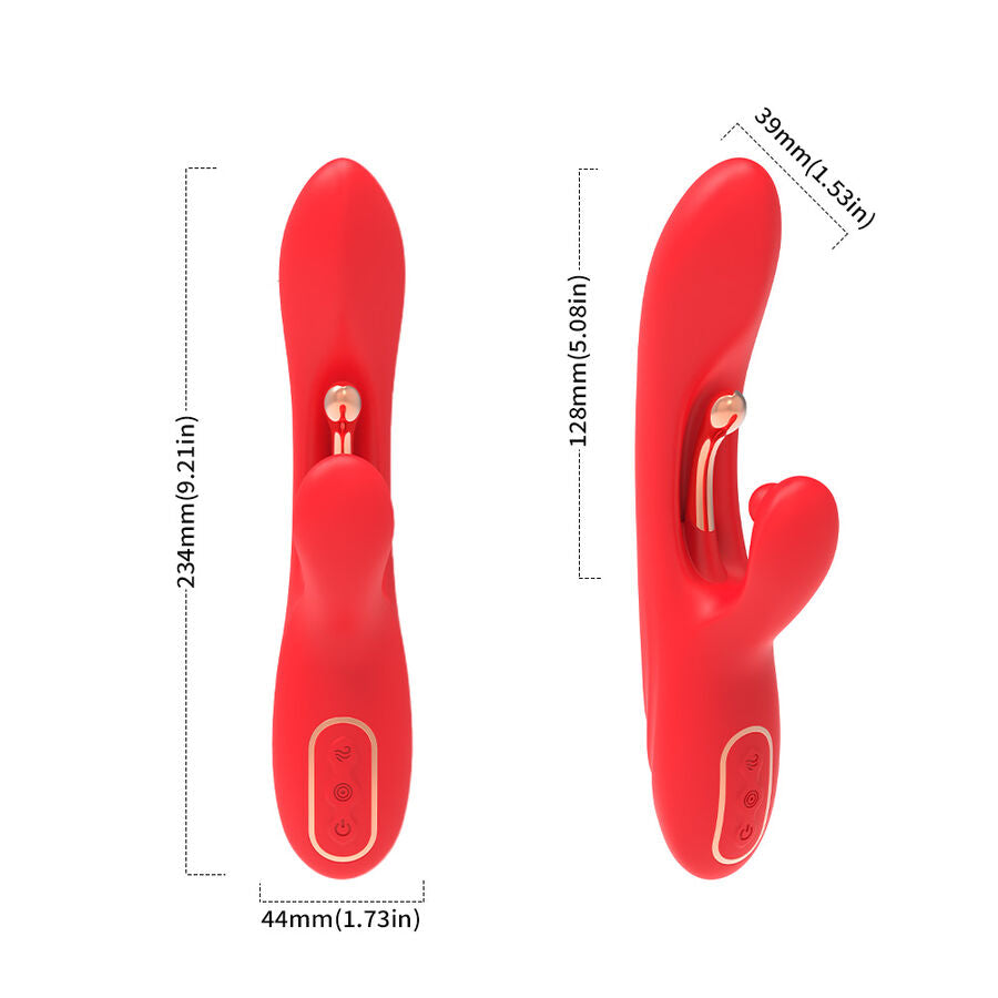 ARMONY - G-PUNKT OG KLITORIS STIMULATOR VIBRATOR MED OSCILLERENDE TUNGE RØD